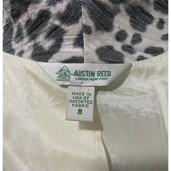 Vintage Made in USA Austin Reed Black White Textured Lined Jacket Blazer Size 8 - Picture 6 of 7